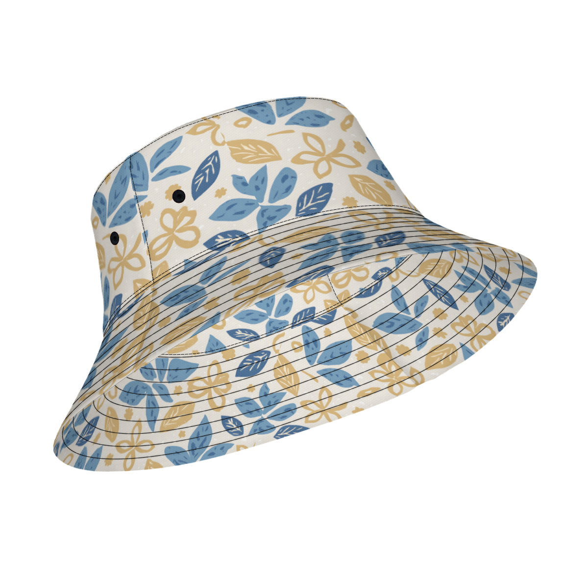 Tropical Floral Pattern Double-Sided Polyester Unisex Bucket Hat