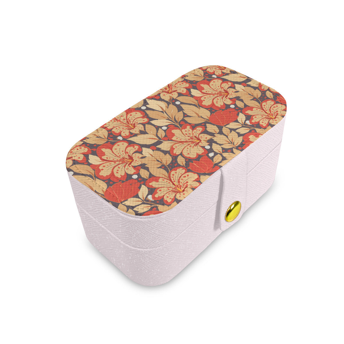 Gold Flowers Personalized Portable Jewelry Box