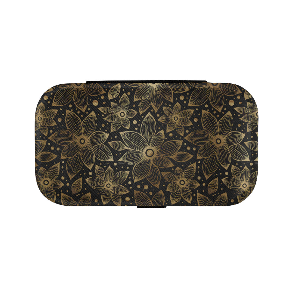 Gold Flowers And Leaves Personalized Portable Jewelry Box