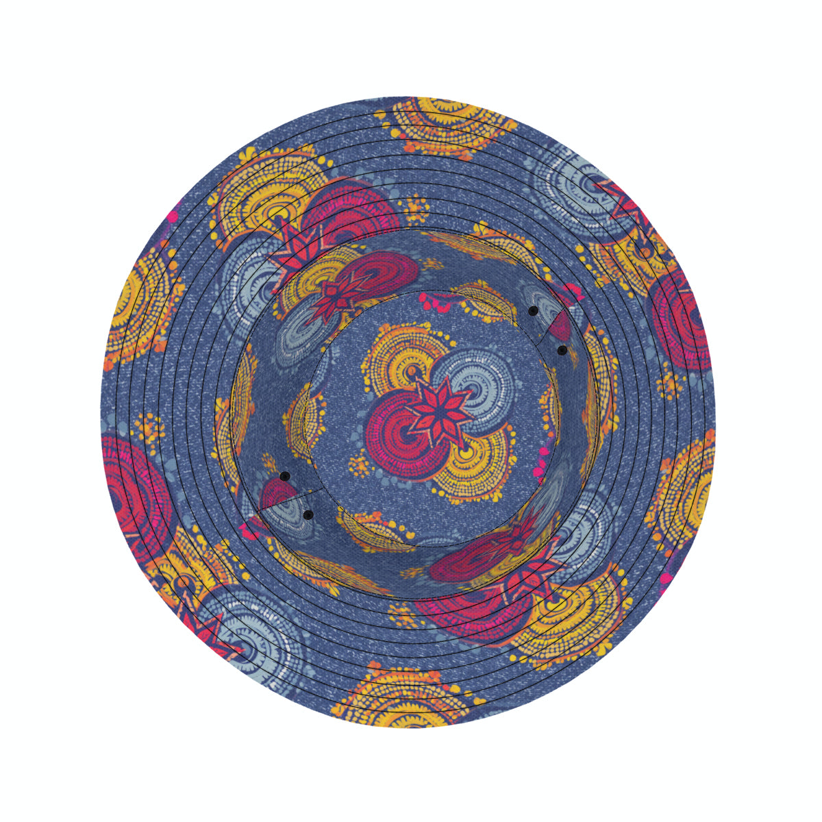 Abstract Blue Pattern Double-Sided Unisex Polyester Bucket Hat