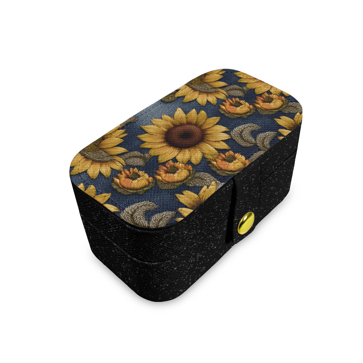 Sunflower Pattern Personalized Portable Jewelry Box