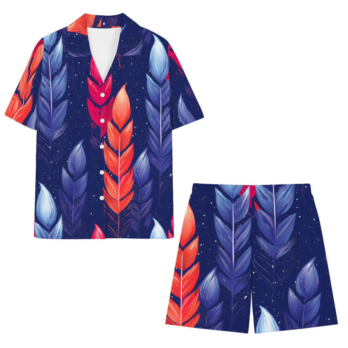 Abstract Pattern Man's Shirt and Short Set