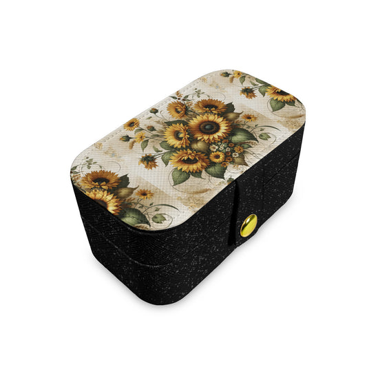 Sunflower Pattern Personalized Portable Jewelry Box