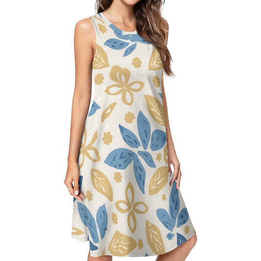 Tropical Floral Pattern Women's Casual Dress