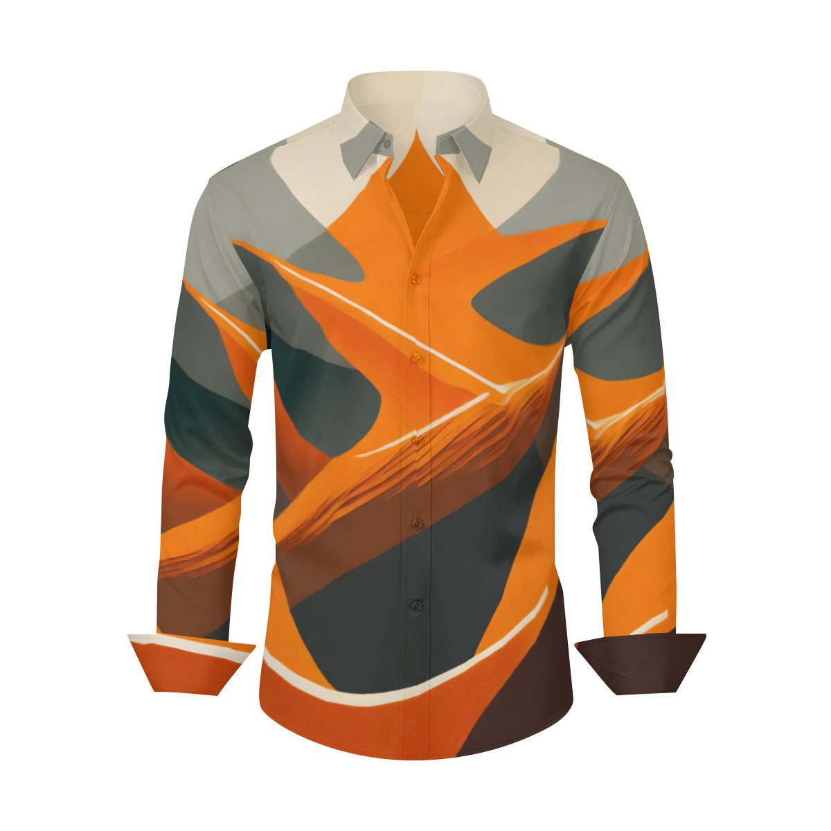 Abstract Orange Men's Classic Long-Sleeved Shirt