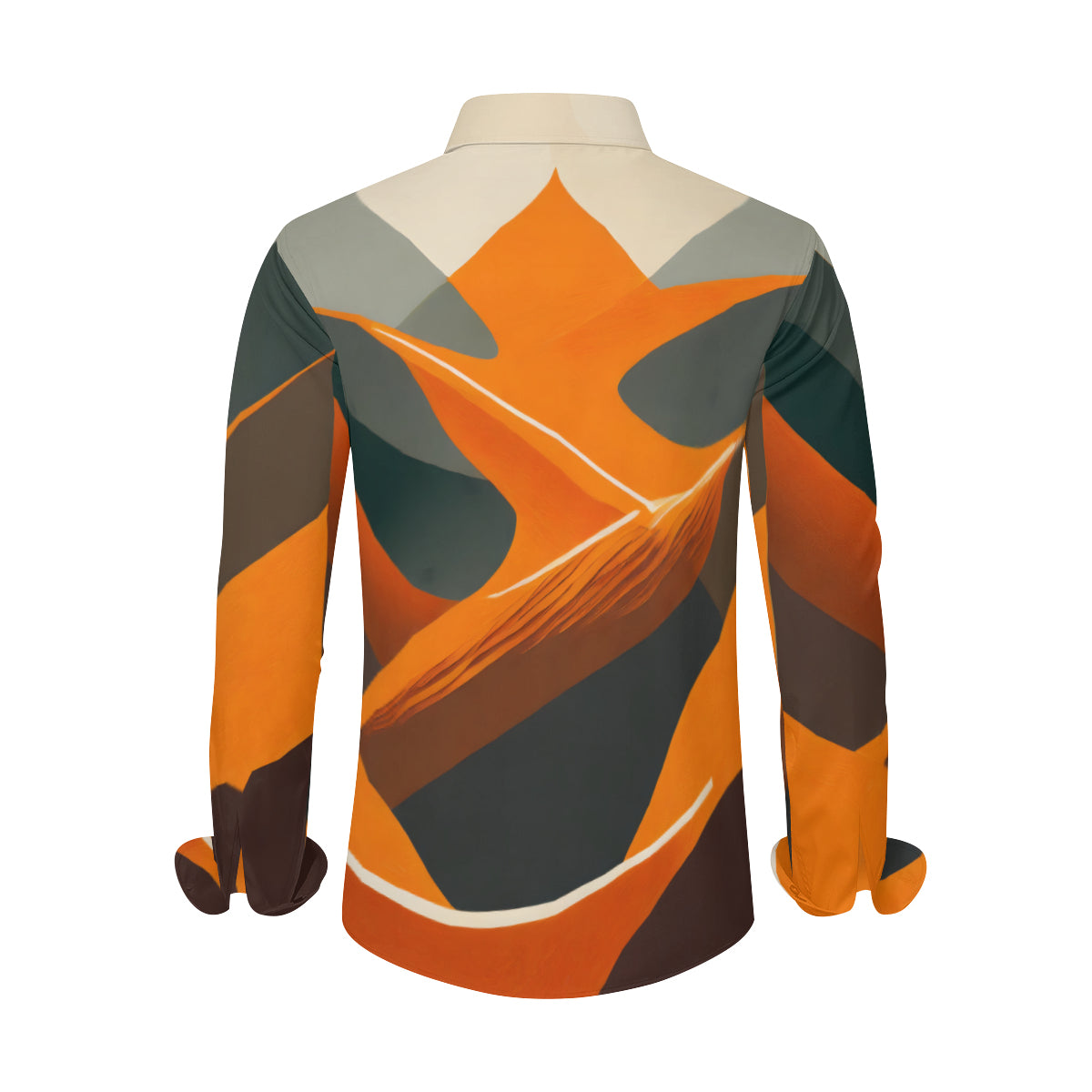 Abstract Orange Men's Classic Long-Sleeved Shirt