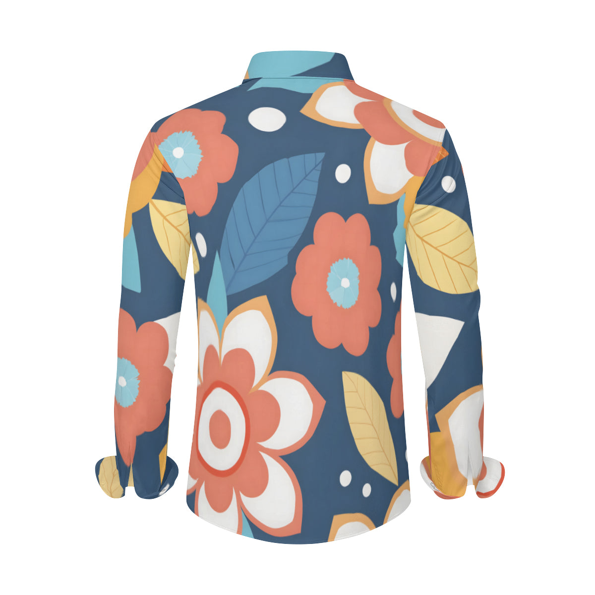 Flowers And Leaves Men's Classic Long-Sleeved Shirt