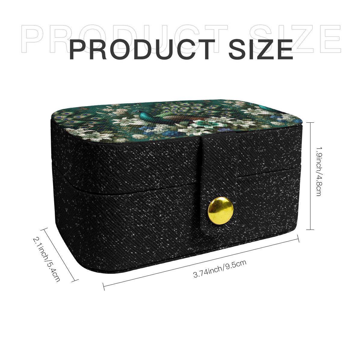 Peacock Pattern Personalized Portable Jewelry Box