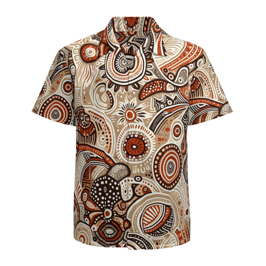 Abstract Motifs Man's Casual Short-Sleeved Shirt