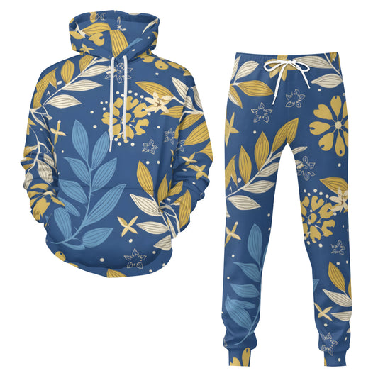 Tropical Pattern Men's Adult Hoodie Set (Double-Layer Hood)