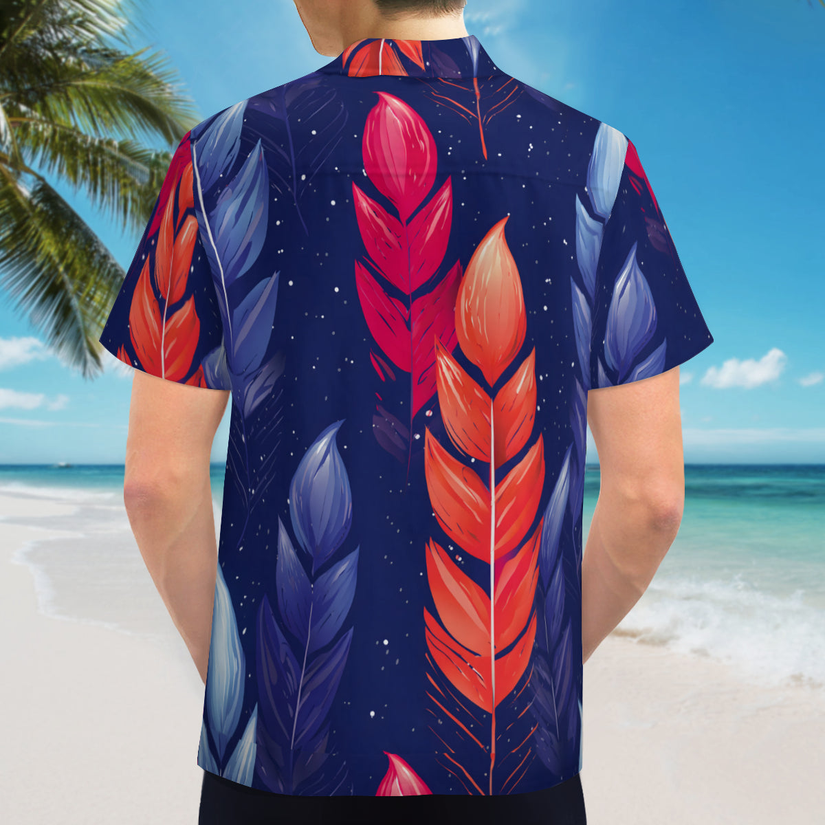 Abstract Pattern Men's Casual Short-Sleeved Shirt