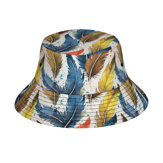 Expressive Feathers Double-Sided Unisex Polyester Bucket Hat