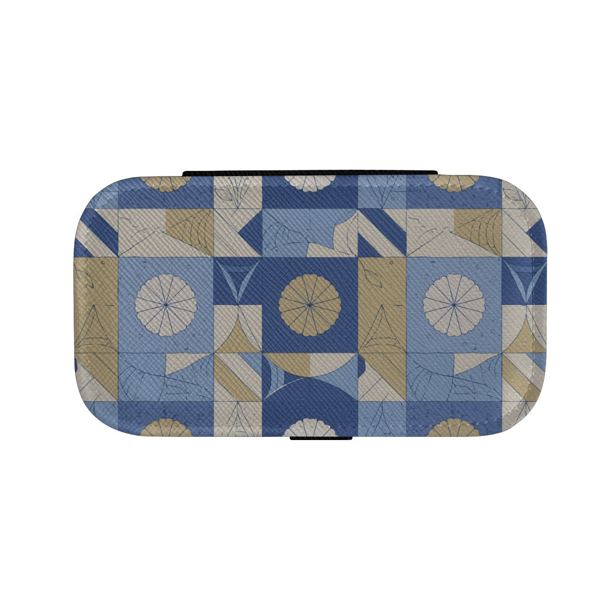 Abstract Blue Pattern Personalized Portable Jewelry Box