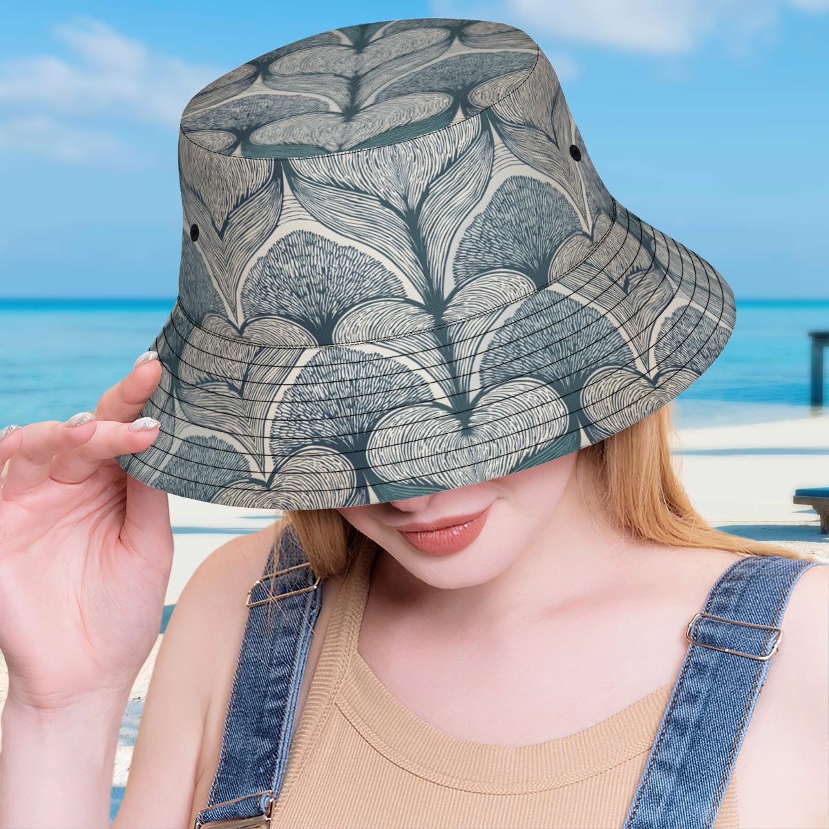 Botanical Patterns Double-Sided Unisex Polyester Bucket Hat