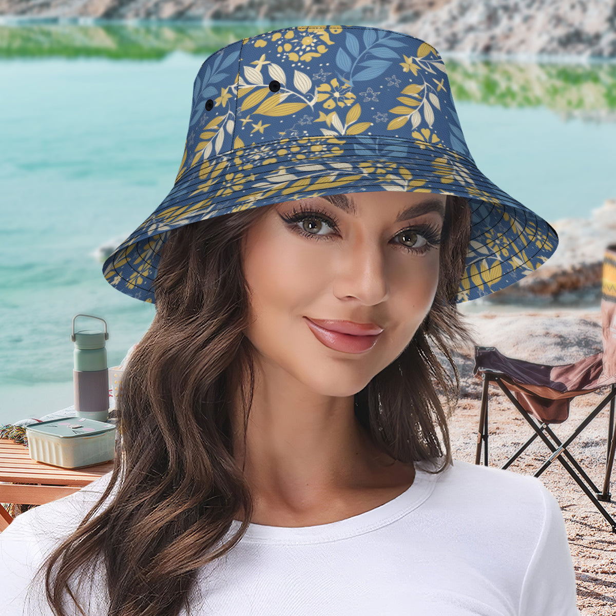 Tropical Pattern Double-Sided Unisex Polyester Bucket Hat