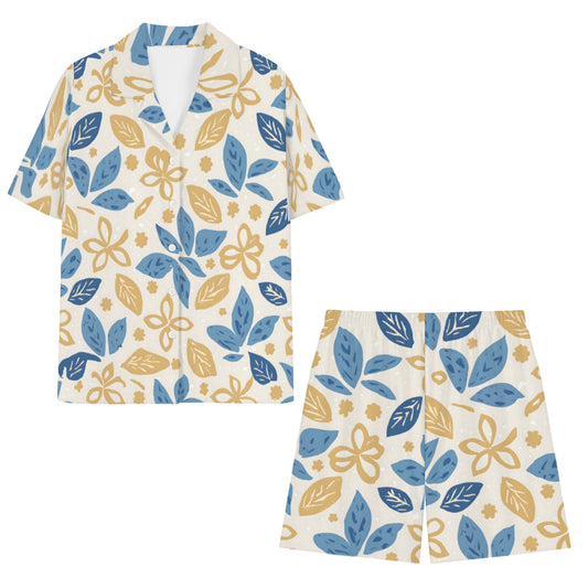 Tropical Floral Pattern Man's Shirt and Shorts Set