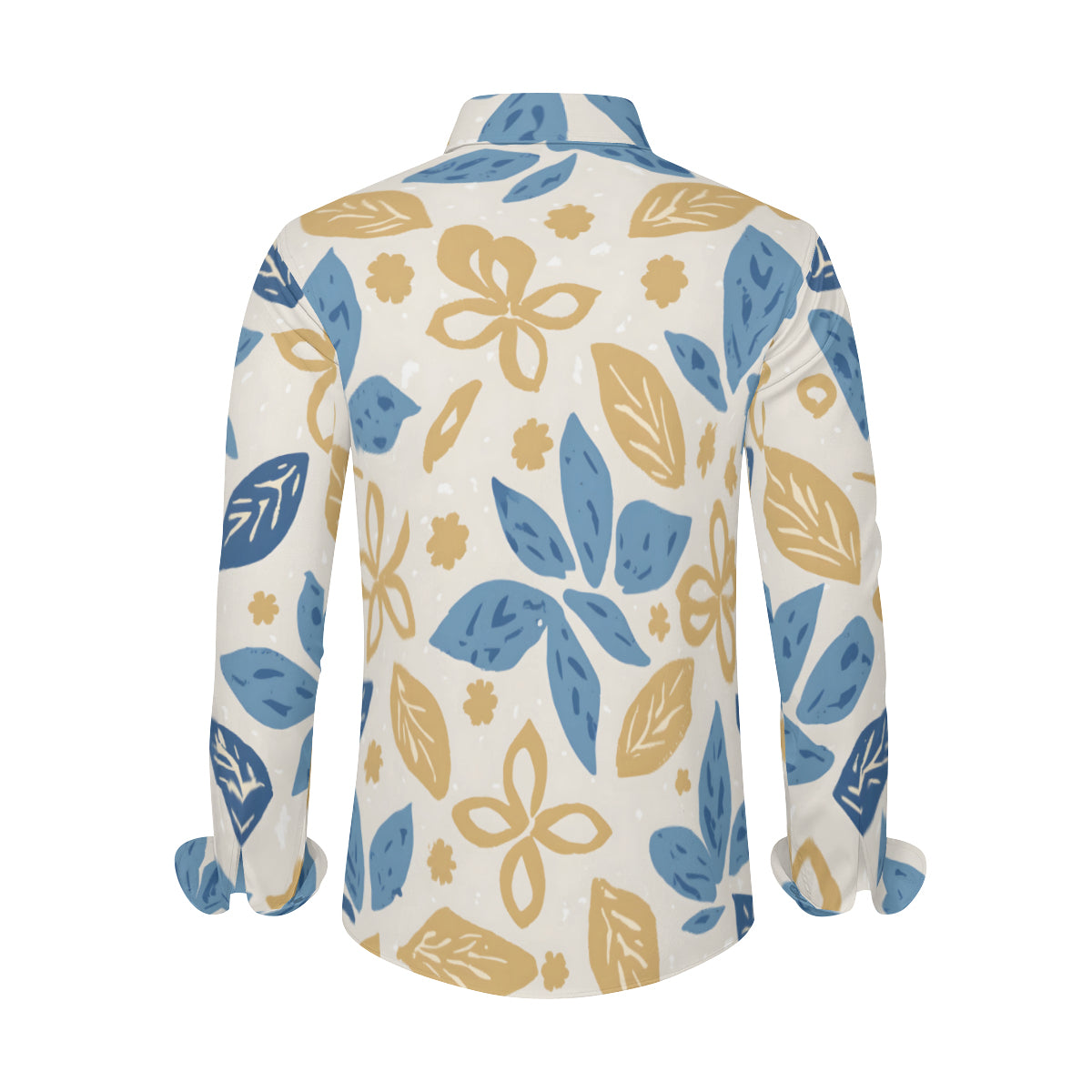 Tropical Floral Pattern Men's Classic Long-Sleeved Shirt