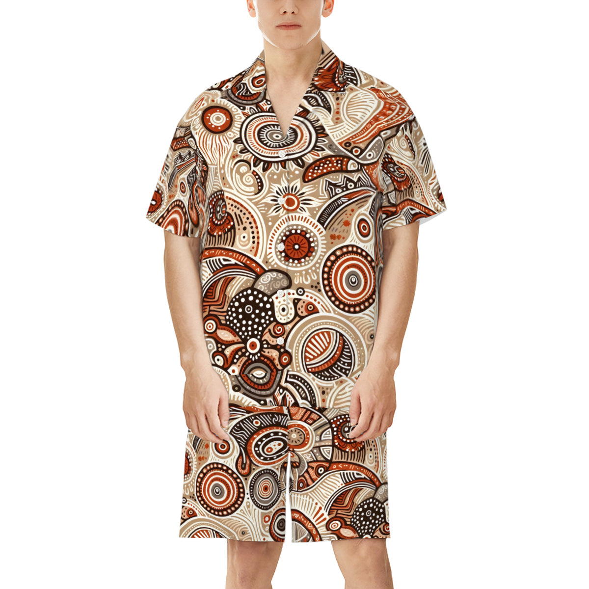 Abstract Motifs Man's Shirt and Short Set