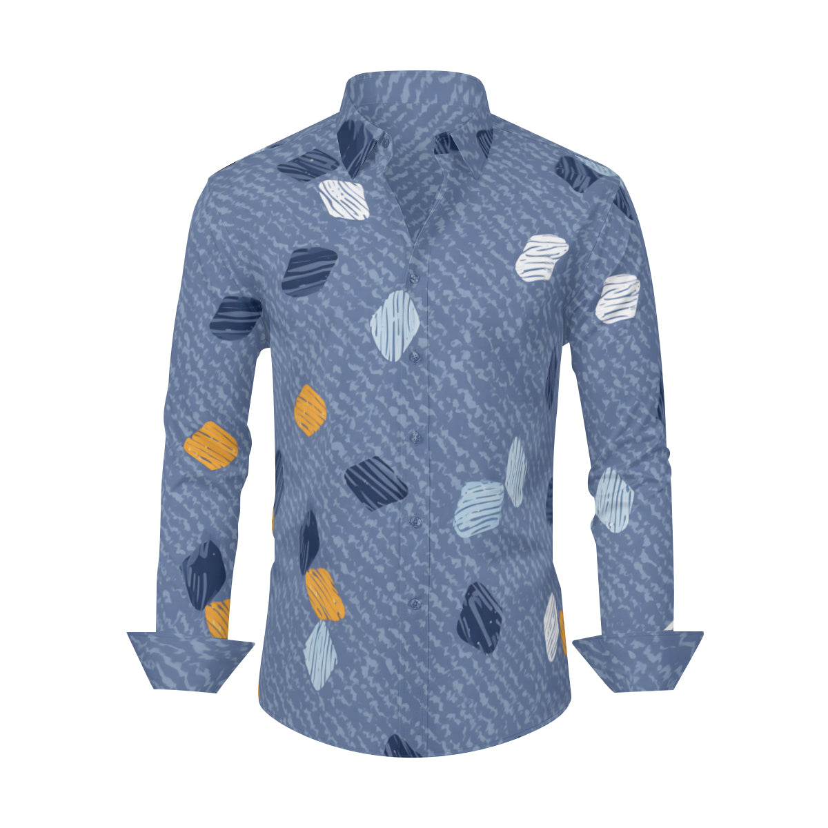 Abstract Denim Pattern Men's Classic Long-Sleeved Shirt