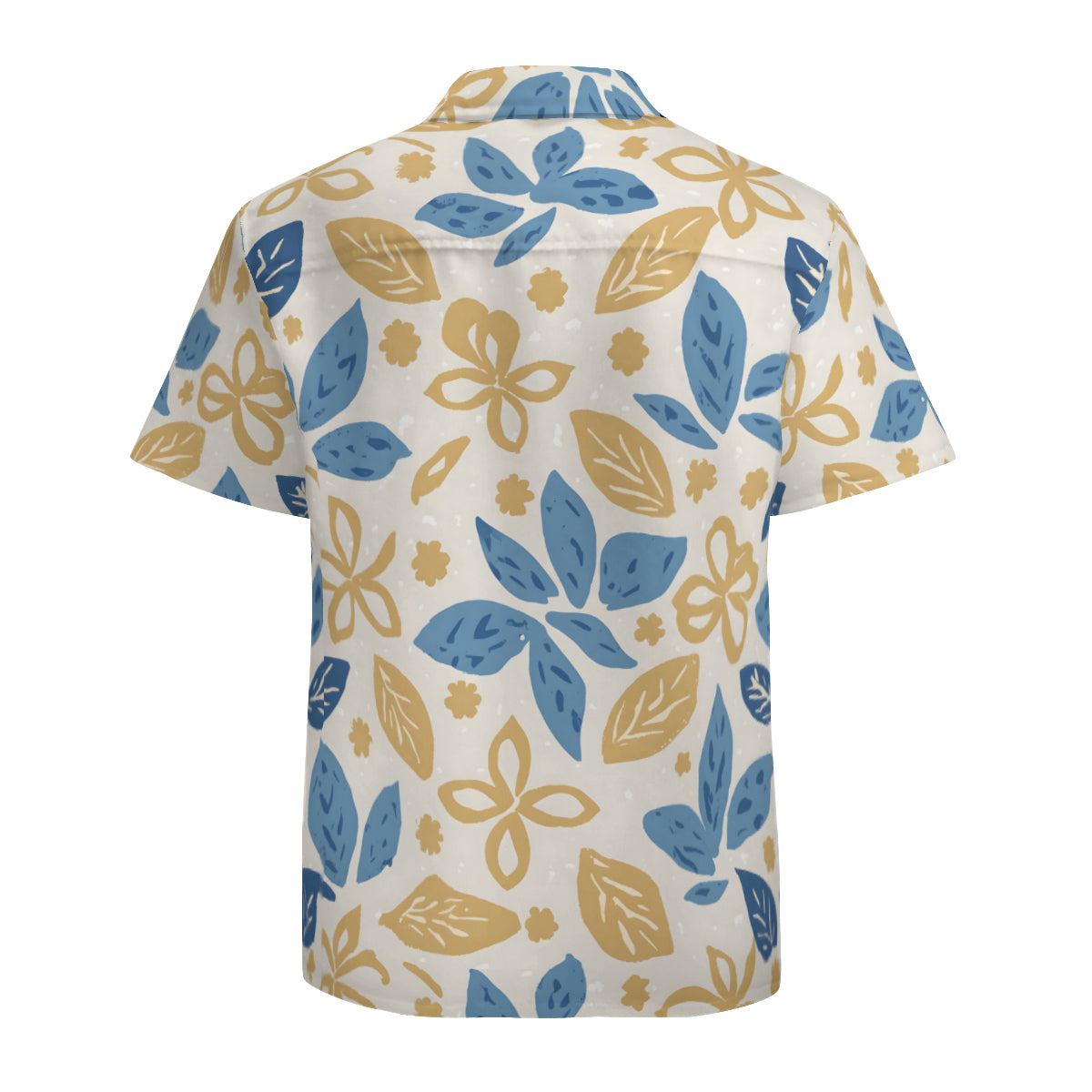 Tropical Floral Pattern Men's Casual Short-Sleeved Shirt