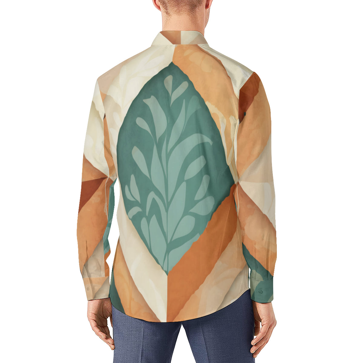 Abstract Pattern Men's Classic Long-Sleeved Shirt