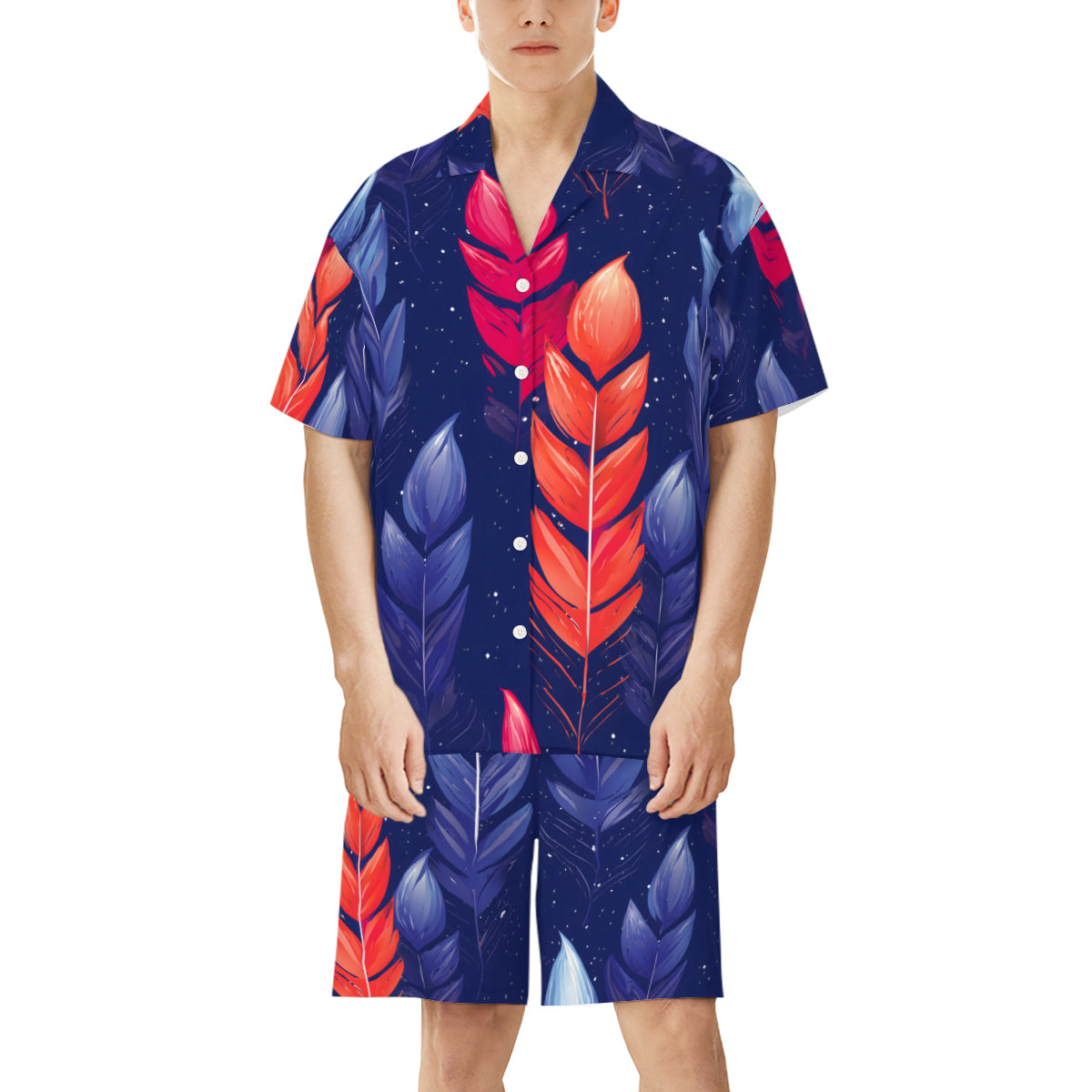 Abstract Pattern Man's Shirt and Short Set