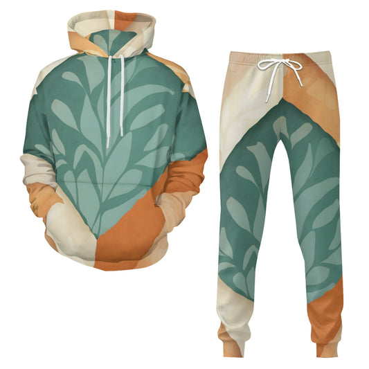 Abstract Pattern Men's Adult Hoodie Set (Double-Layer Hood)