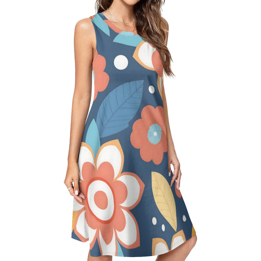 Flowers And Leaves Women's Casual Dress