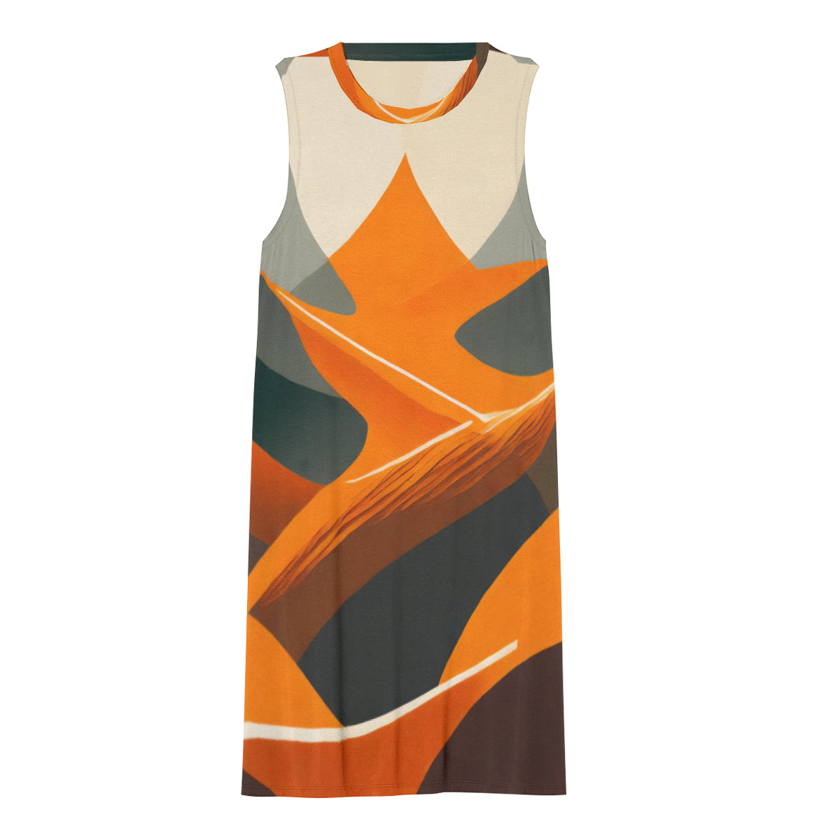 Abstract Orange Women's Casual Dress