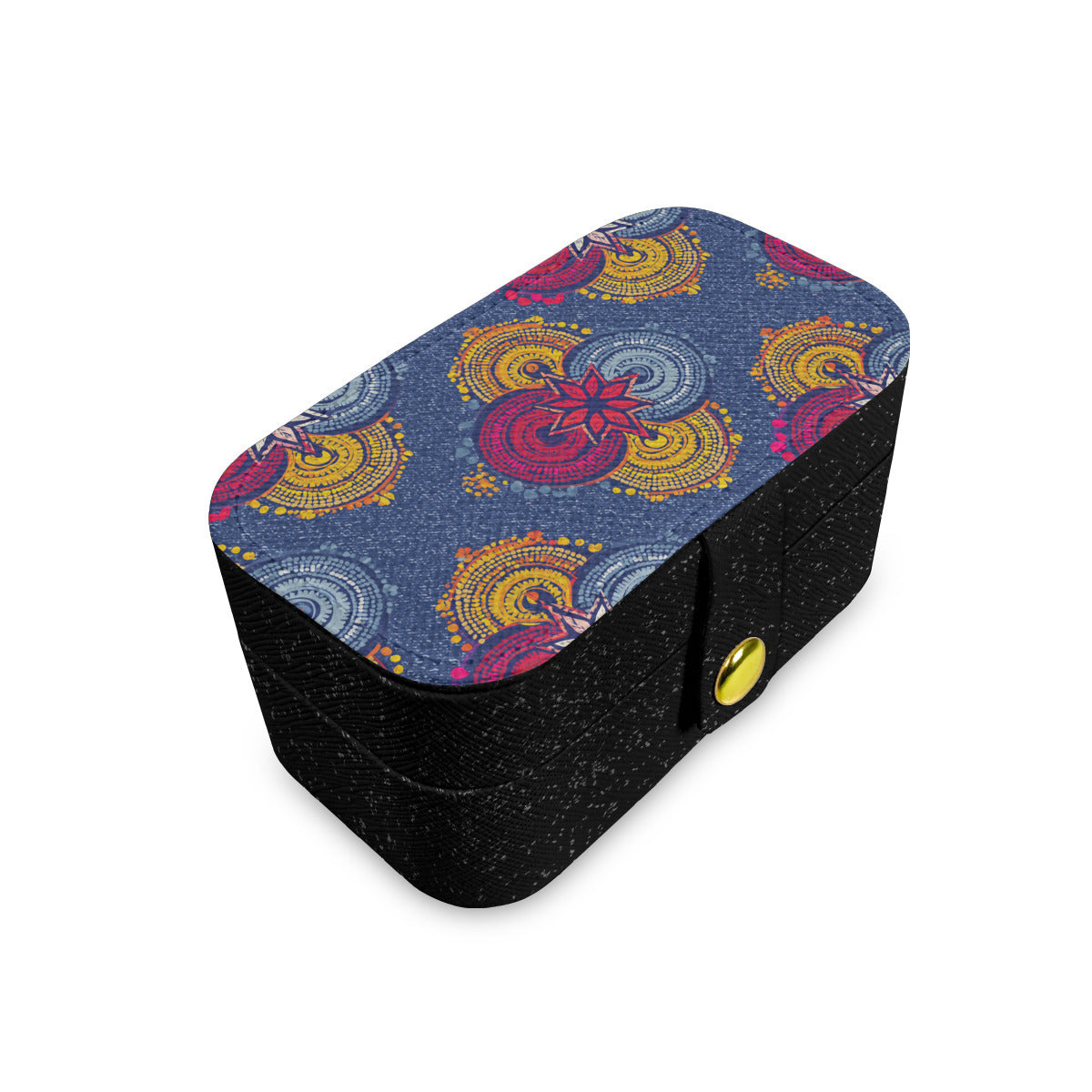 Abstract Blue Pattern Personalized Portable Jewelry Box