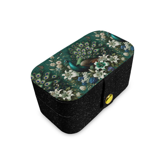 Peacock Pattern Personalized Portable Jewelry Box