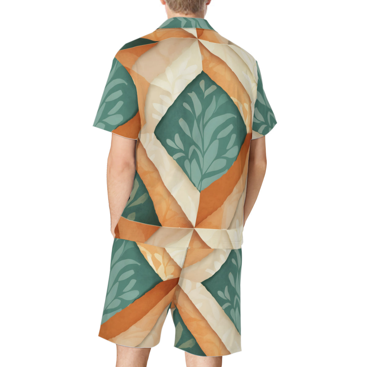 Abstract Pattern Man's Shirt and Short Set