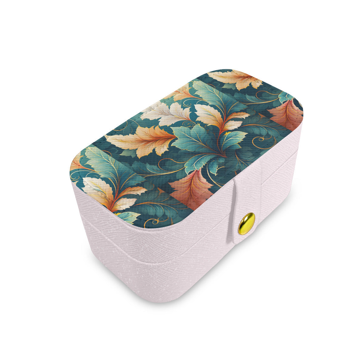 Botanical Pattern Personalized Portable Jewelry Box