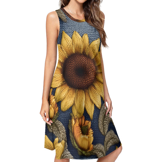 Sunflower Pattern Women's Casual Dress