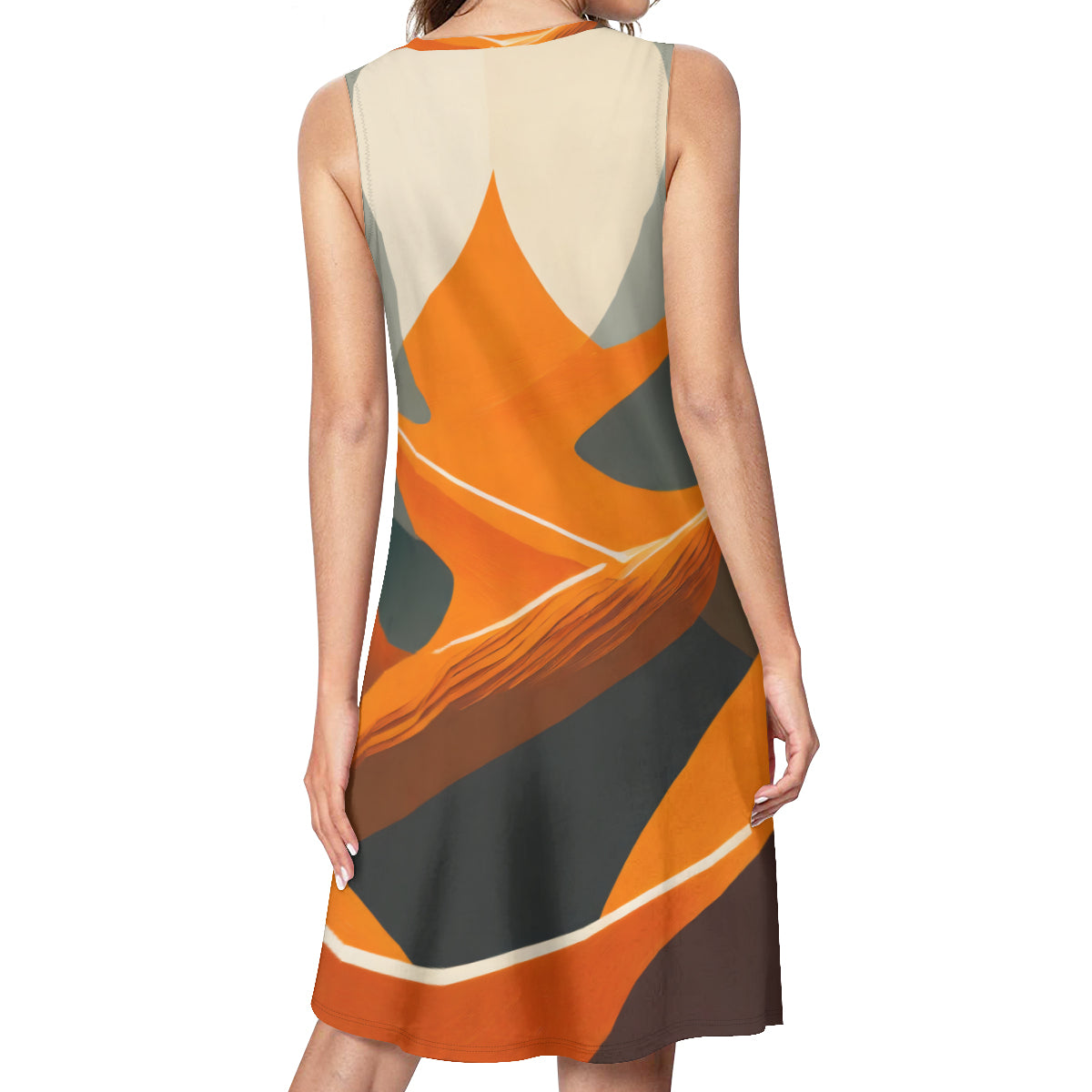 Abstract Orange Women's Casual Dress