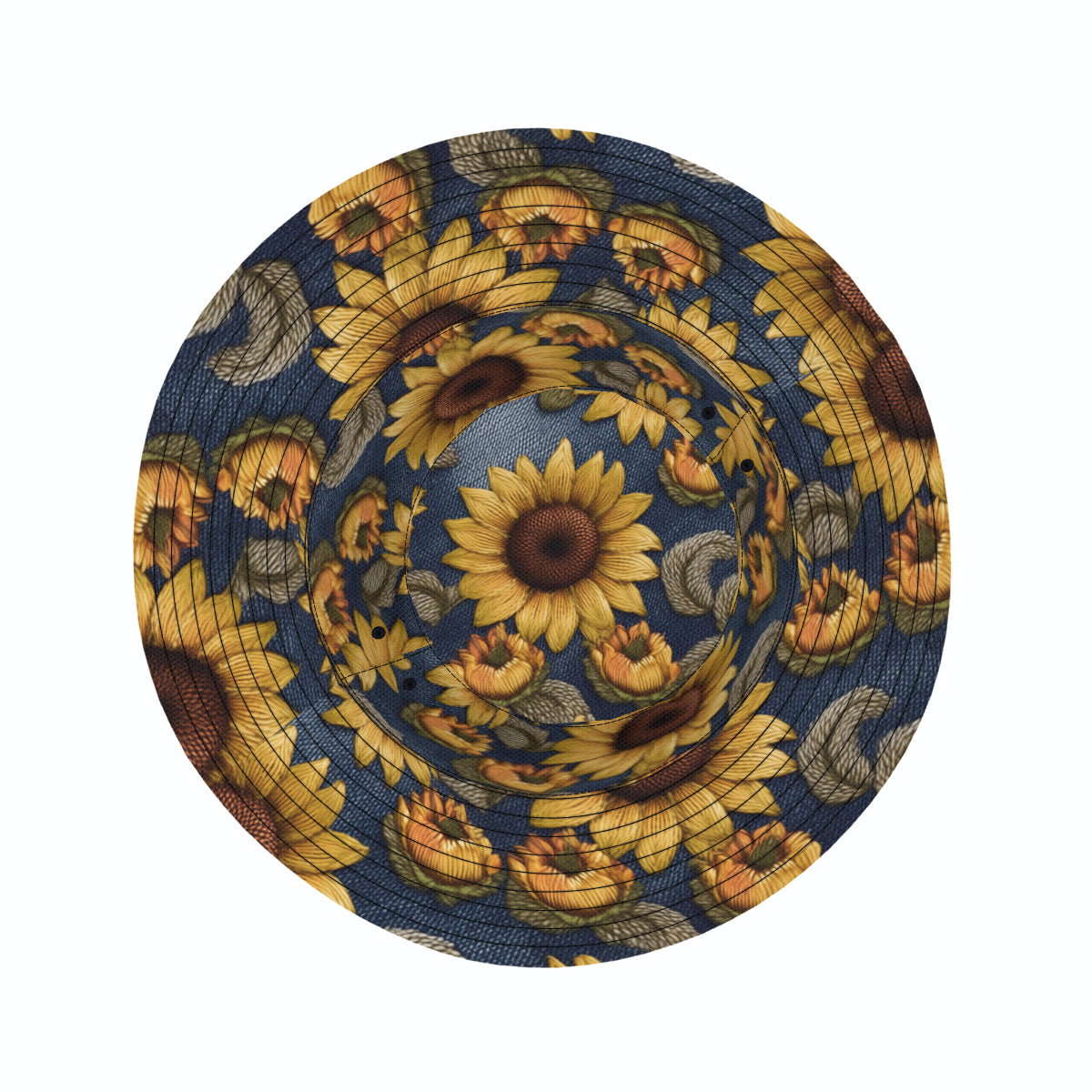 Sunflower Pattern Double-Sided Unisex Polyester Bucket Hat