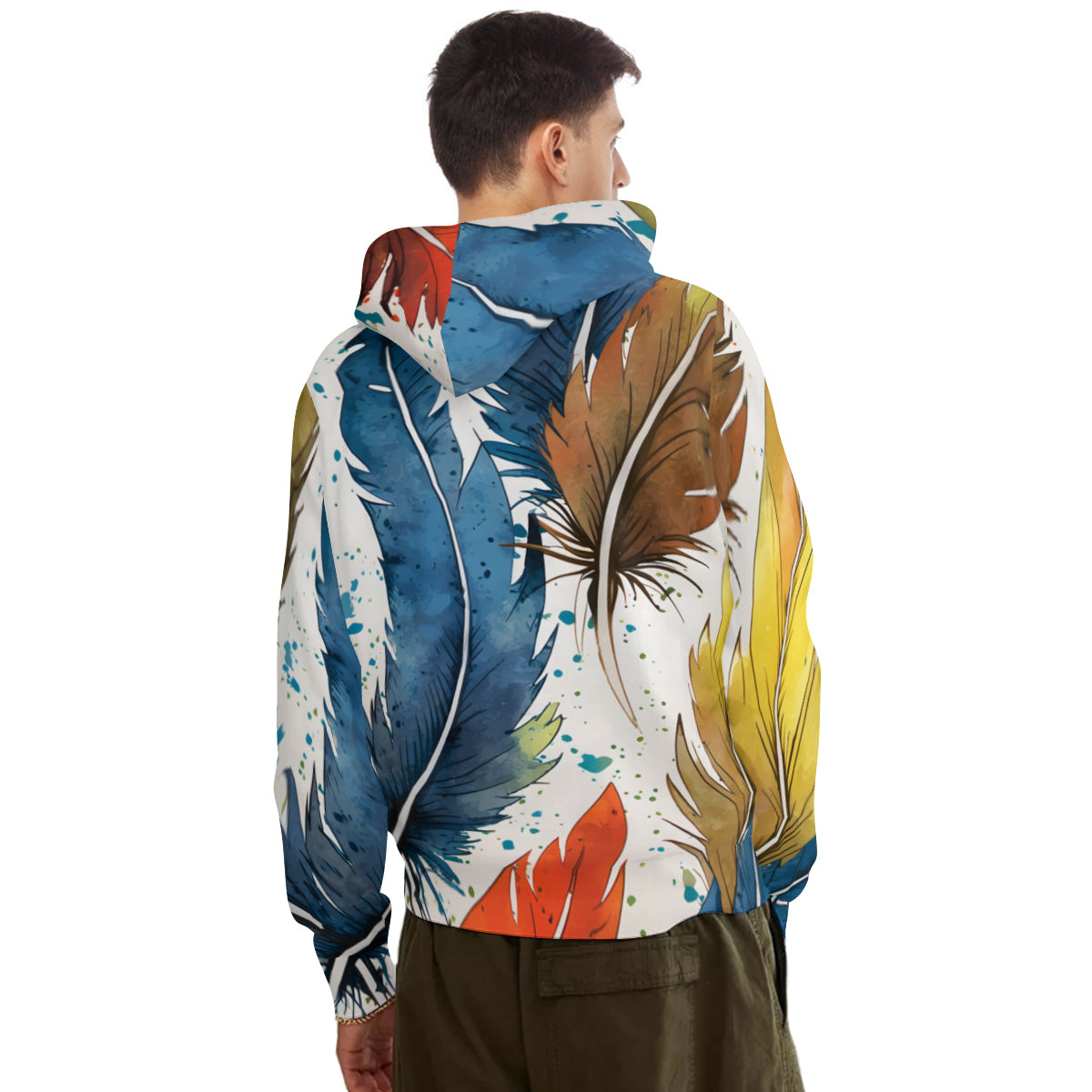 Expressive Feathers Men's Adult Hoodie Set (Double-Layer Hood)