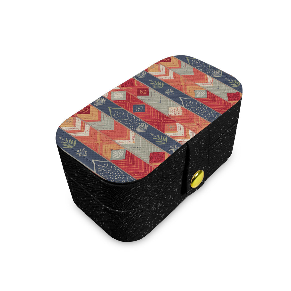 Abstract African Motifs Personalized Portable Jewelry Box