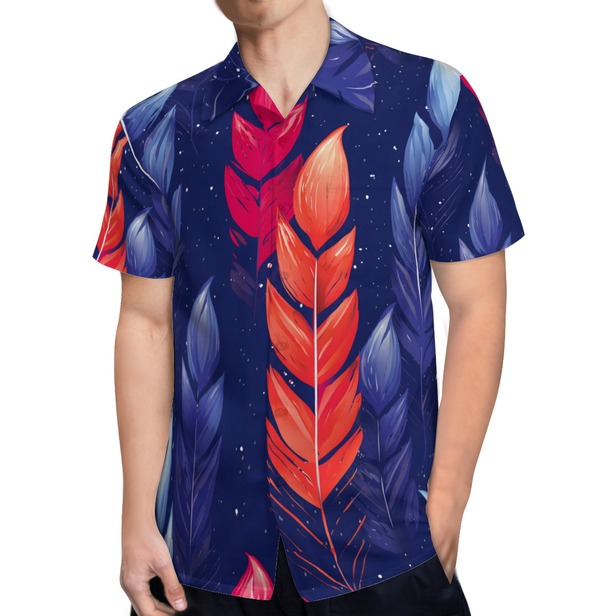 Abstract Pattern Men's Casual Short-Sleeved Shirt