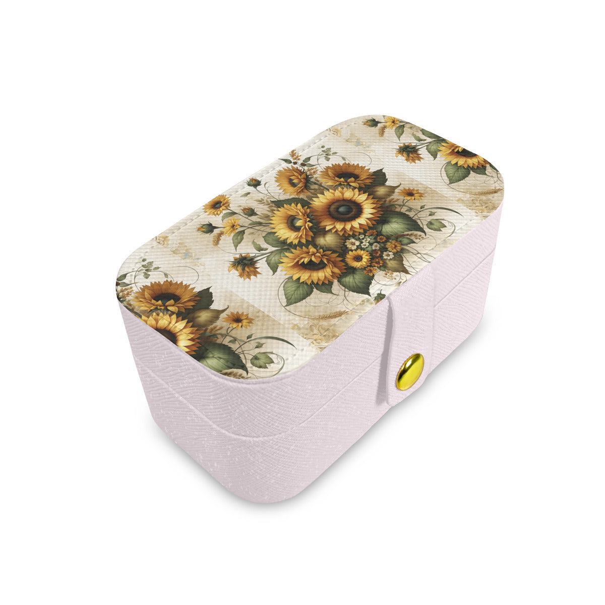 Sunflower Pattern Personalized Portable Jewelry Box