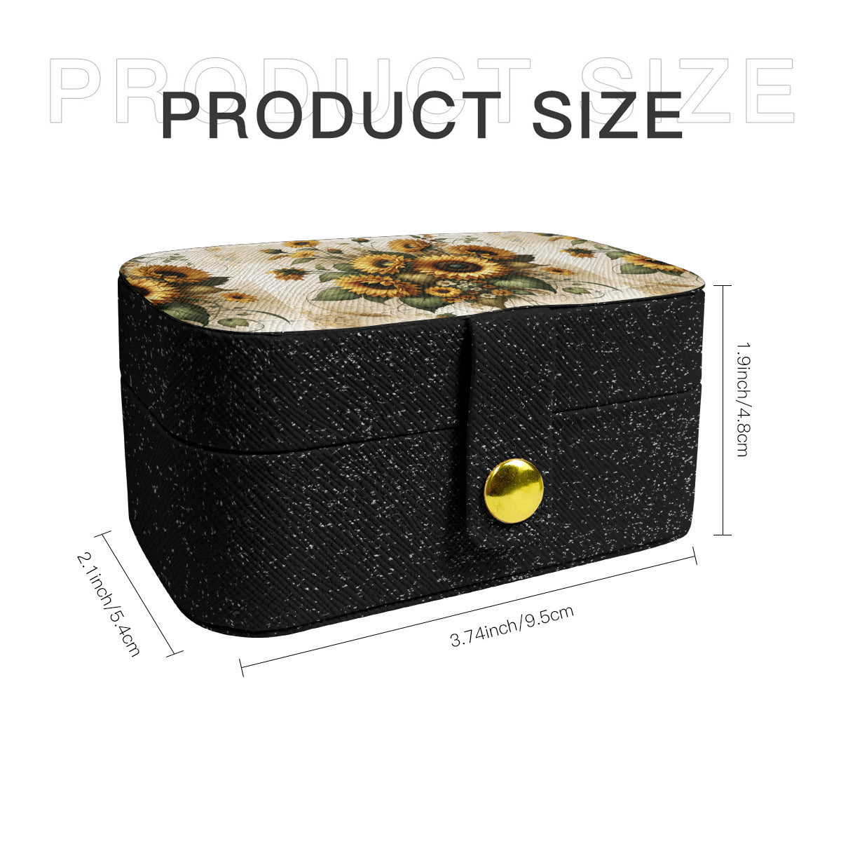 Sunflower Pattern Personalized Portable Jewelry Box