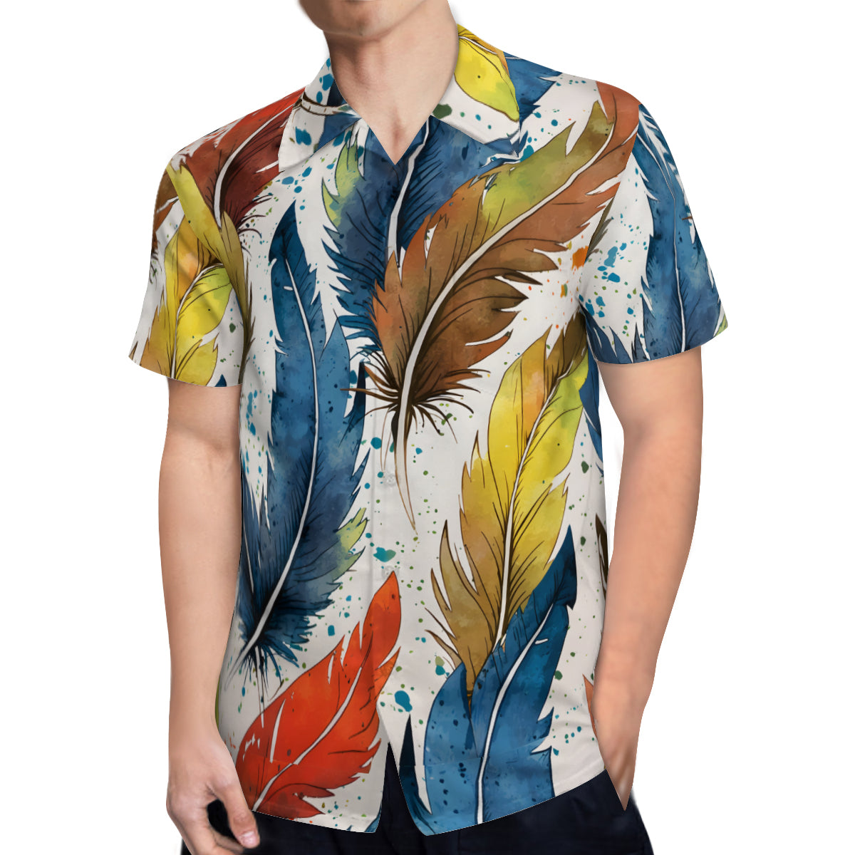 Expressive Feathers Men's Casual Short-Sleeved Shirt