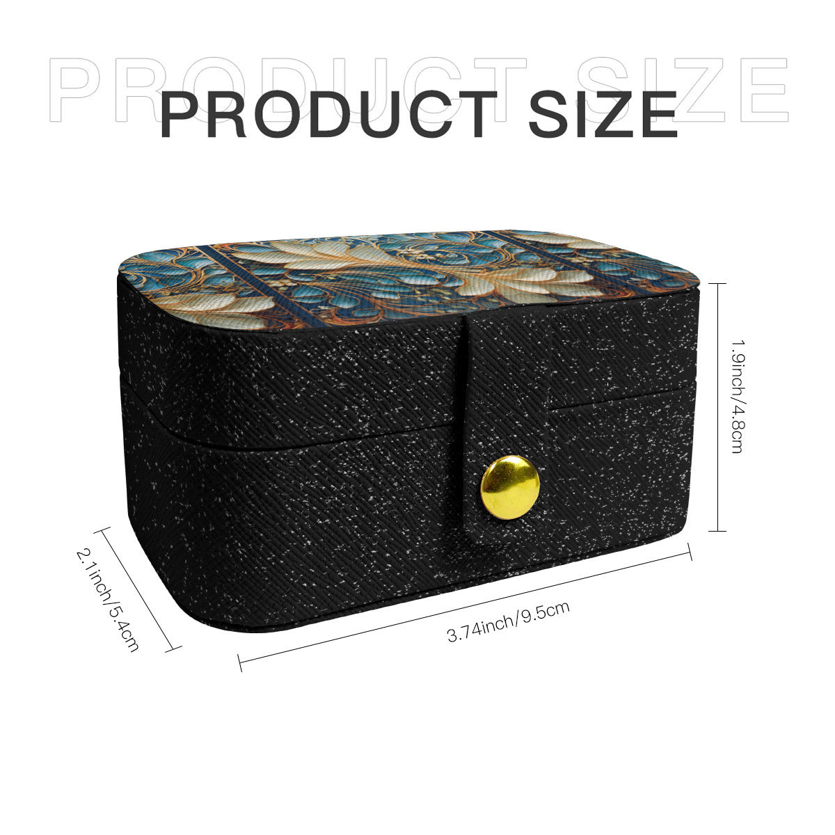 Elegant Floral Pattern Personalized Portable Jewelry Box