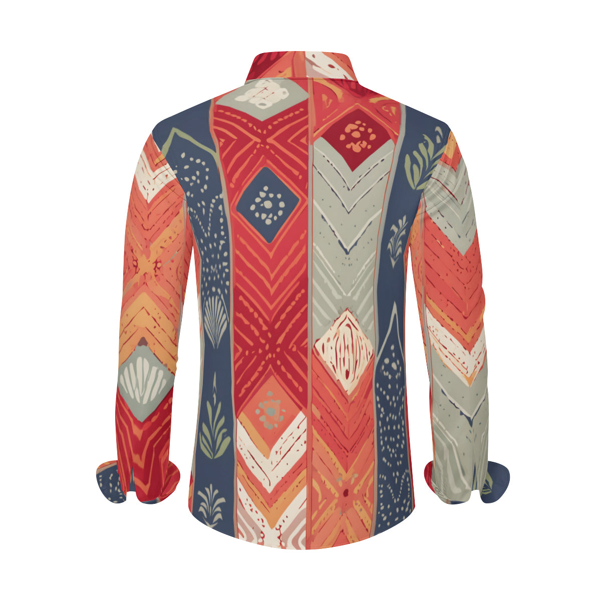 Abstract African Motifs Men's Classic Long-Sleeved Shirt