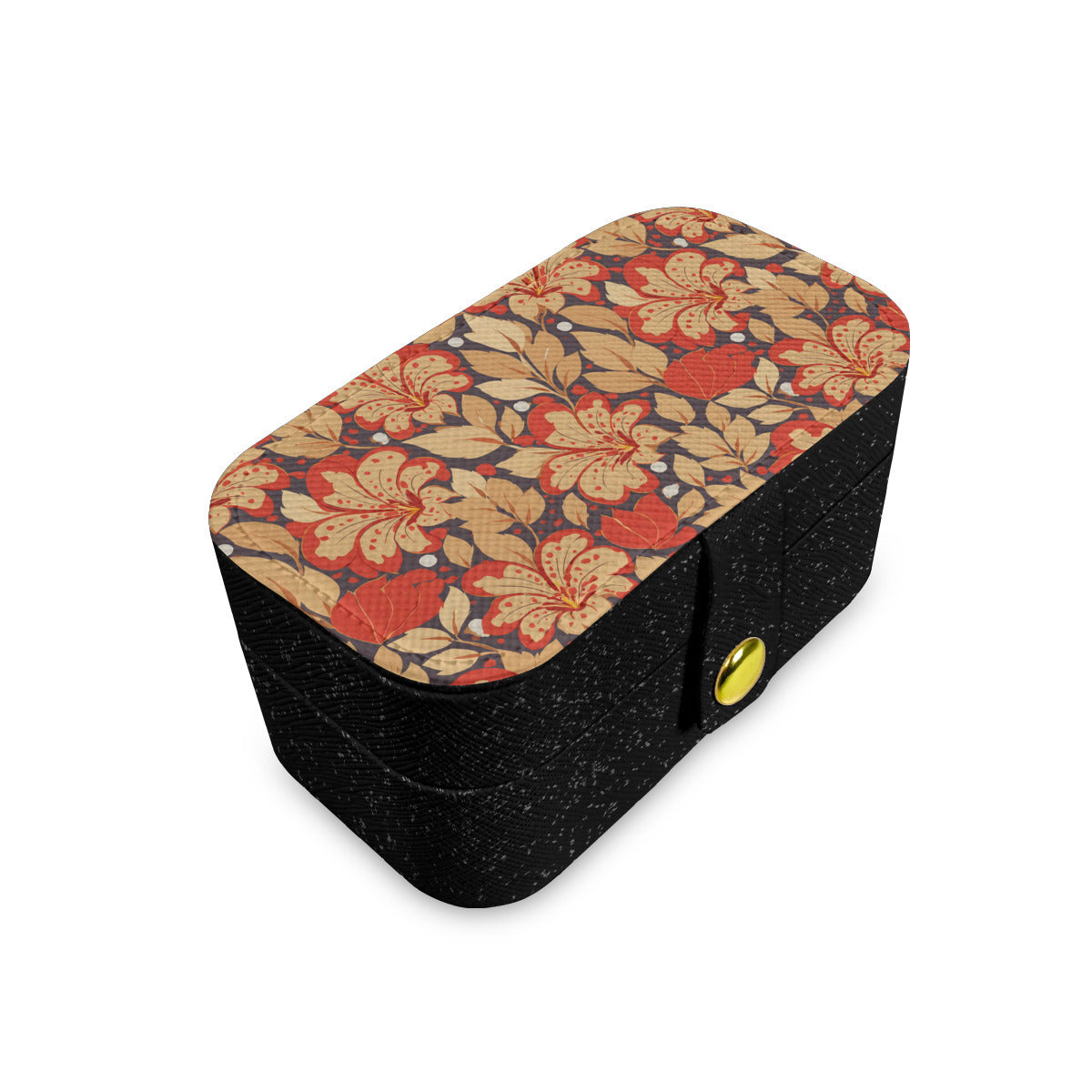 Gold Flowers Personalized Portable Jewelry Box