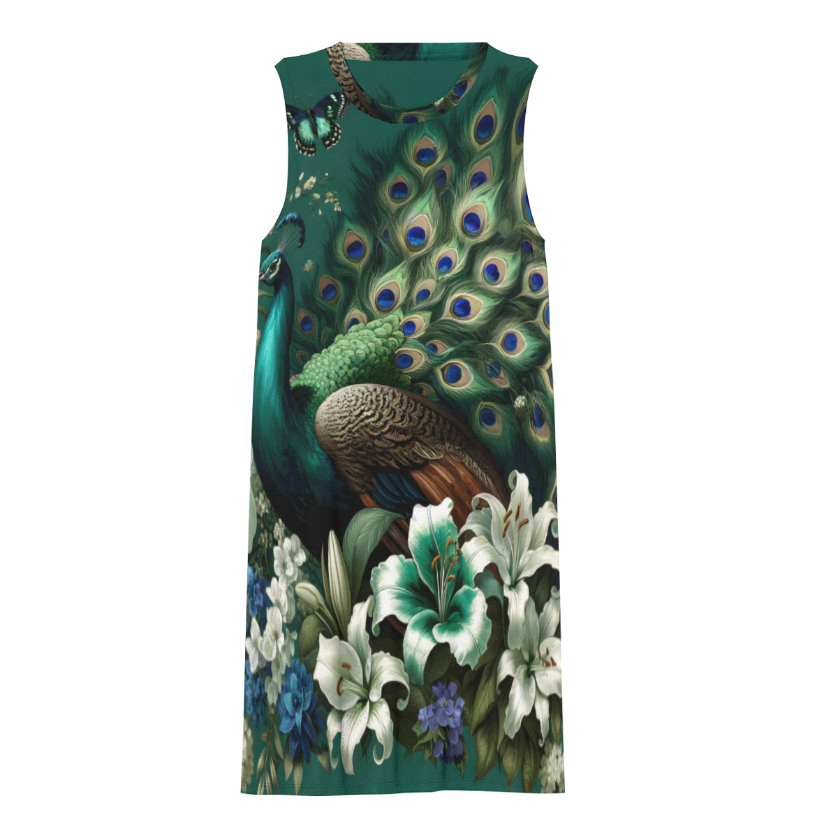 Peacock Pattern Women's Casual Dress