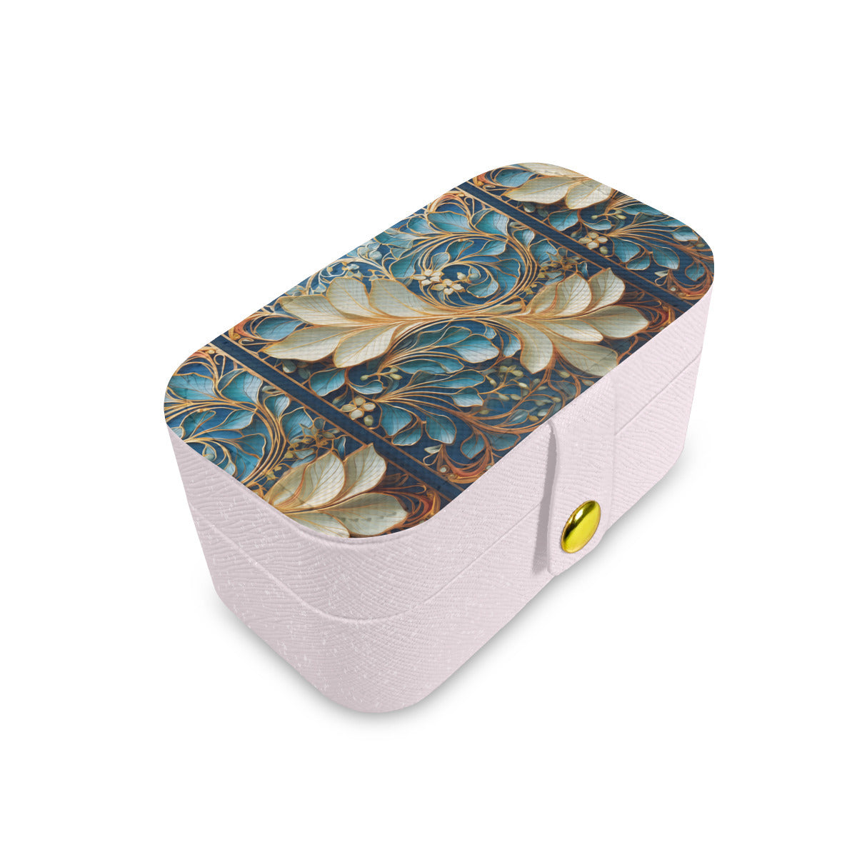 Elegant Floral Pattern Personalized Portable Jewelry Box