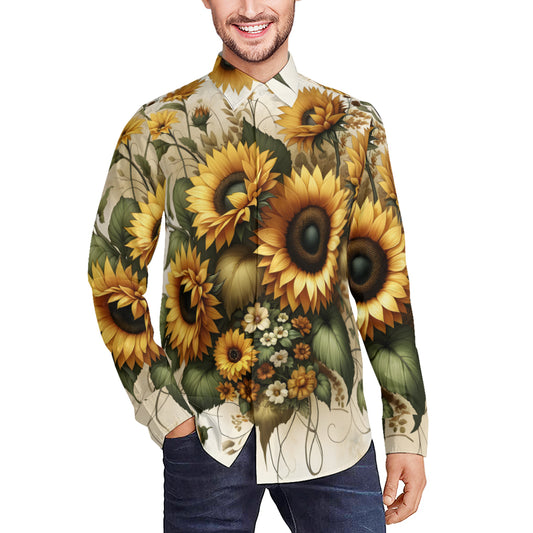 Sunflower Men's Classic Long-Sleeved Shirt