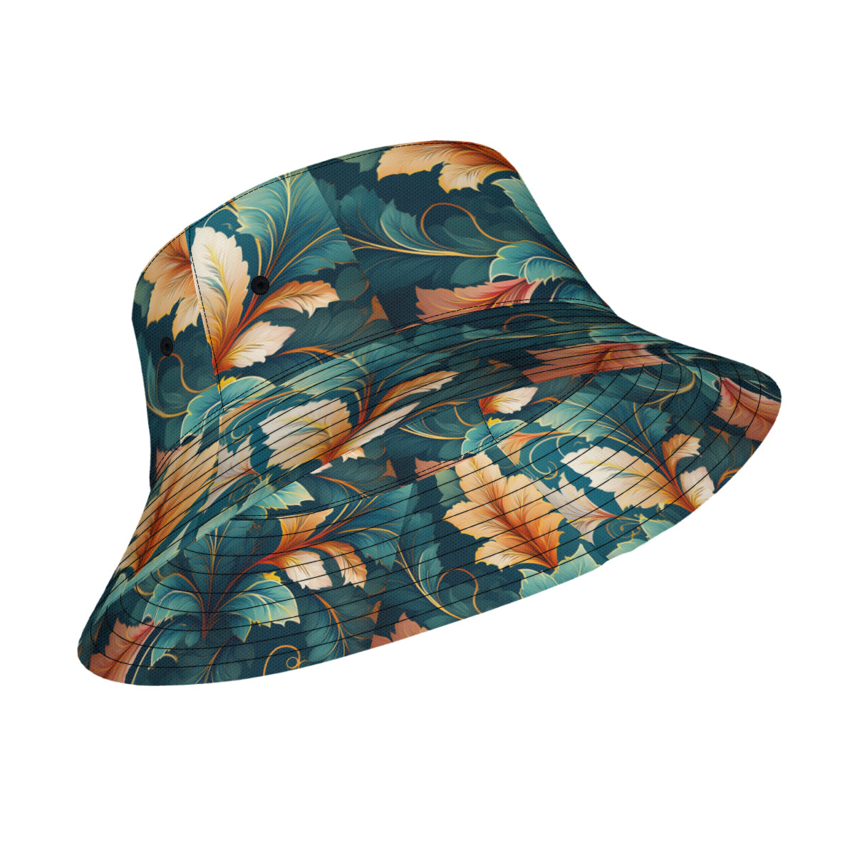 Botanical Pattern Double-Sided Unisex Polyester Bucket Hat