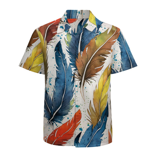 Expressive Feathers Men's Casual Short-Sleeved Shirt